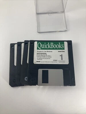 Vintage QuickBooks for Windows Version 3.1 PC Software 3.5” Disks Windows 3.1 - Image 1 of 4