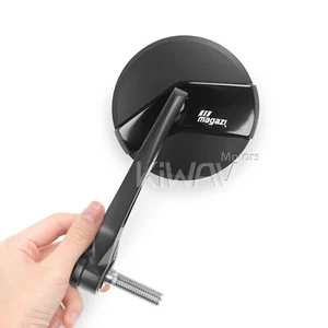Pair bar end mirrors Missie round black adjustable M12 bolt for BMW F 800 R HP4 - Picture 1 of 8