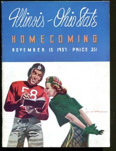 1931 Ohio State v Illinois Football Program 11/13/37 Ex 30621 Roster Page Loose - Picture 1 of 4