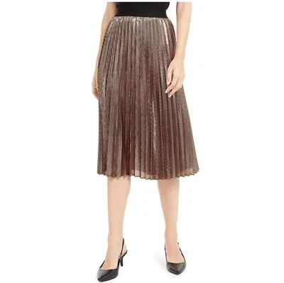 Falda midi reflectante metálica cobre XL Alfani para mujer nueva con etiquetas AX22 Foto 1 de 4