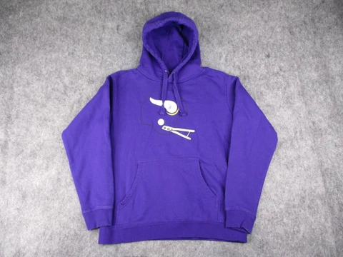 Minnesota Vikings Hoodie Mens Large Purple Sweatshirt Sweater Pullover NFL Adult Cover