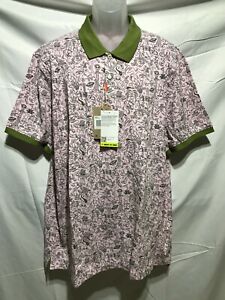 NIKE GOLF POLO OUTER SPACE AOP PINK OLIVE GREEN 3XL CZ3913-663 MSRP 75 -b24
