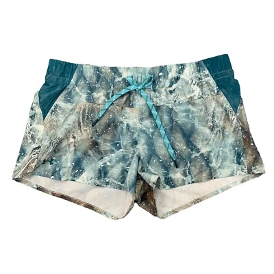 Under Armour Fusion Printed Shorts Womens L Large Blue Drawcord Lightweight - Image 1 of 4