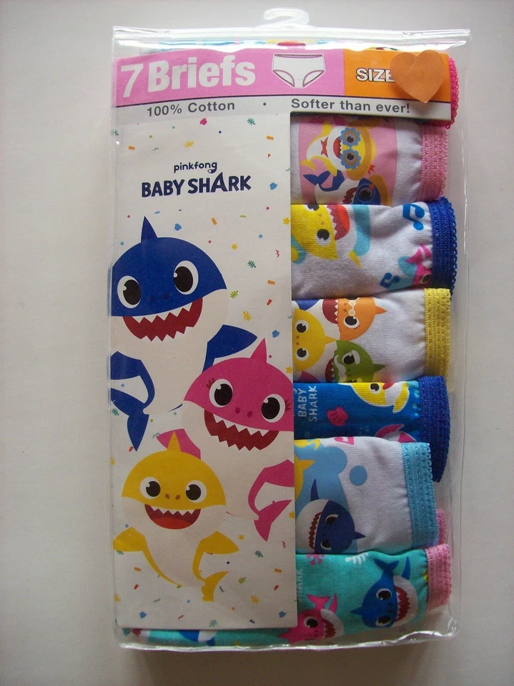 Baby Shark Girls' Toddler 5pk Panties Size 4t