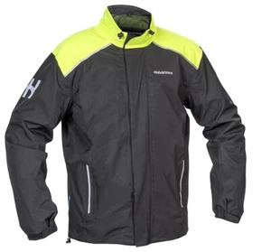 Halvarssons Bofallet Rain Waterproof Motorcycle Over Jacket - Black/Yellow - Picture 1 of 2