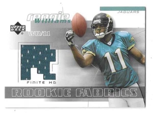 2004 UPPER DECK REGGIE WILLIAMS ROOKIE FABRICS GAME WORN JERSEY #FFR-RE JAGUARS - Picture 1 of 2
