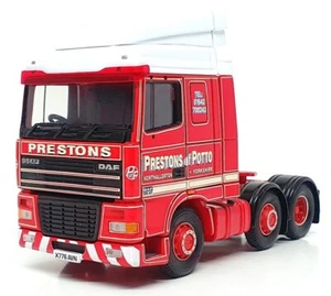 Corgi 1/50 Scale CC13208 - DAF XF Space Cab Truck (Prestons Of Potto) Red/White - Picture 1 of 6