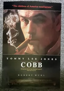 COBB 1994 TY Béisbol Tommy Lee Jones Ron Shelton Stump Robert Wuhl Video Póster - Imagen 1 de 1