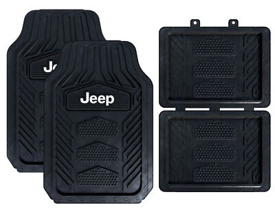 Jeep All Weather Pro Heavy Duty Rubber Floor Mats 4pc Set New - Image 1 of 4