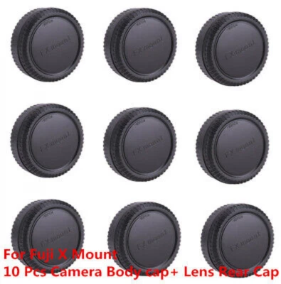 10 X Mount Lens Rear Cap Back Cover + Camera Body Cap Cover for Fujifilm X Mount