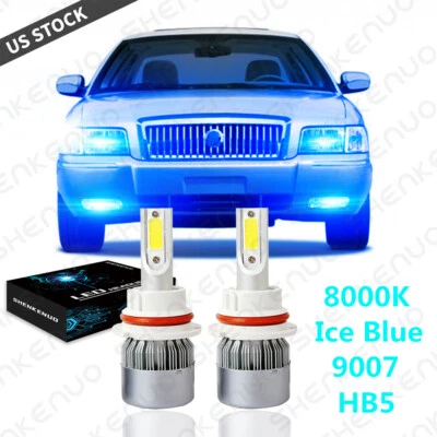 For Mercury Grand Marquis 1998-2005 9007 8000K LED Hi/Lo Beam Headlight Bulbs 2x - Image 1 of 4