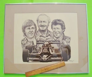 Firmado #'d LTD J. Bisignano Litho 1977 Team Lotus Chapman / Andretti / Peterson - Imagen 1 de 7