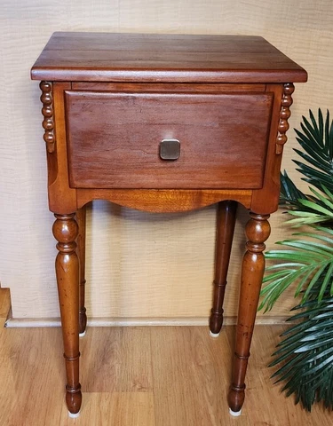 Vintage Beautifully Detailed Cherry Side Accent Table, Solid Wood, Dovetailed Cover