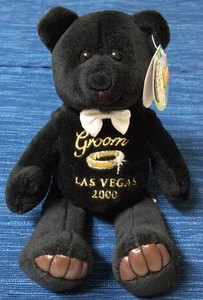 Beanie peluche nuovo con etichette Groom Las Vegas 2000 IMAGE MASTERS nuovo con etichette matrimonio ~878 A - Foto 1 di 2