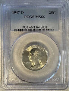 1947 D Washington Quarter Dollar PCGS MS66 - Picture 1 of 4