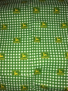 John Deere tractor logo Green 100% Cotton Fabric 1 yard crafts face mask - Picture 1 of 2