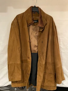 BEAUTIFUL MENS NEIMAN MARCUS EXCLUSIVE SUEDE HEAVY INSULATED JACK XXL BROWN $600 - Picture 1 of 9