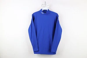 Under Armour Mens Medium ColdGear Mock Neck Compression Long Sleeve T-Shirt Blue - Picture 1 of 14