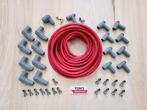 Universal MSD Super Conductor 8.5mm Red Spark Plug Wire HEI kit v8 Right angle - Picture 1 of 4