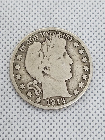 1913 P Barber Half Dollar 50c Cover