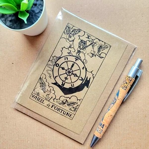 Tarot Card good luck card - The wheel of fortune Tarot card Birthday card - Picture 1 of 3