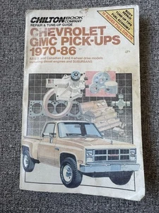 Chilton Repair And Tune-Up Guide Manual 6936 Chevrolet GMC Pick-ups 1970-86 - Picture 1 of 6