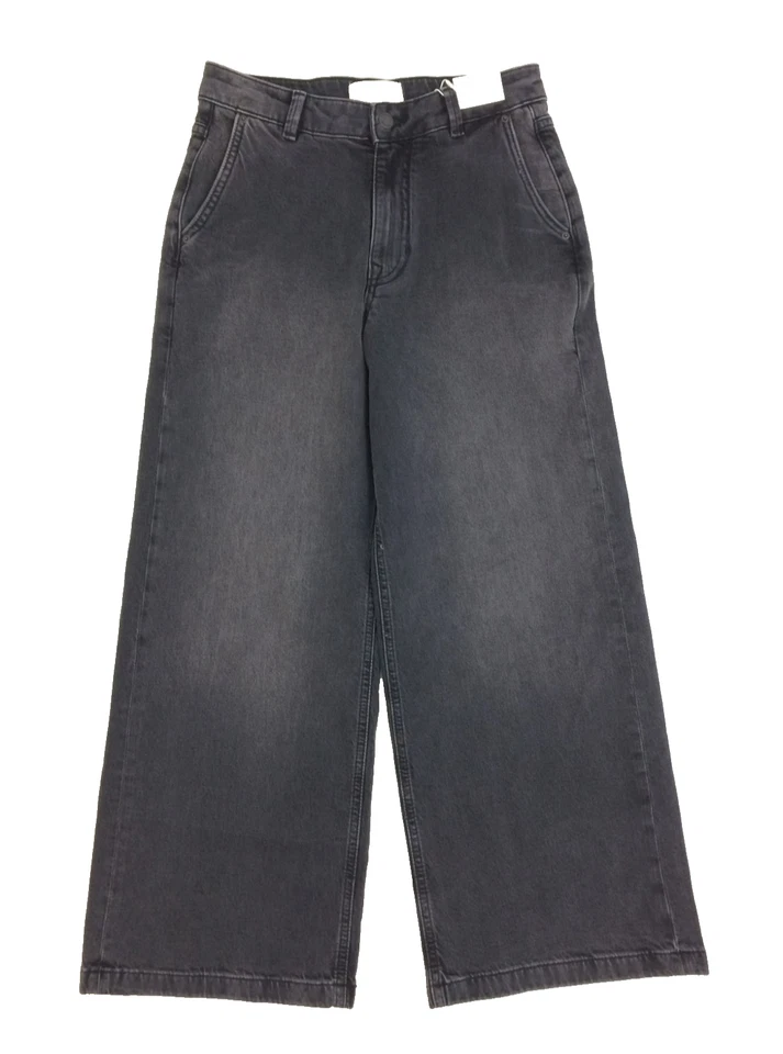 Per Una Women's Jeans Size 10S Grey Wide Leg High Rise Cotton Pockets New F1 - Image 1 of 4