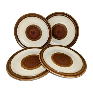 4 Denby Dinner Plates Langley Potter's Wheel Rust Red Brown Vtg England 10⅛" A+! - Picture 1 of 17