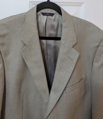 Blazer Brooks Brothers 346 Hombre 46R Pata de Gallo Gris Seda/Lana Chaqueta (2006) Foto 1 de 4