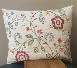 IKEA Alvine Embroidered Cotton Pillow Cover  Feather Filled Pillow Floral Scandi - Picture 1 of 15