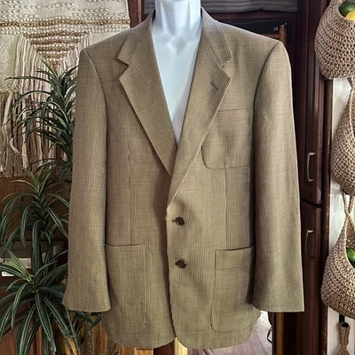 Blazer de Lana Austin Reed Vintage Años 70 40R Tostado Pata de Gallo Chaqueta Gus’s EE. UU. Clásico Foto 1 de 4
