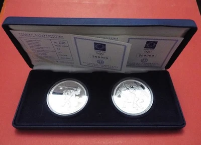 2004 GREECE 10 Euros Olympics Two Coin Sterling Silver PROOF Set - #1 - Image 1 of 4