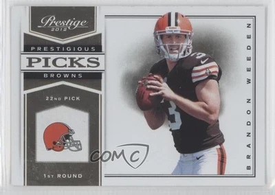 2012 Playoff Prestige Prestigious Picks Gold Brandon Weeden #8 Rookie RC - Image 1 of 2