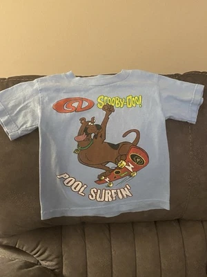 Vintage 90s Scooby-Doo  Youth Small T Shirt Blue Pool Surfin Graphic Print - Image 1 of 4