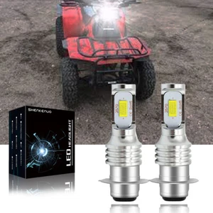 For Honda FourTrax 125 200 250 300 350 400 - White H6 LED Headlight Bulbs 2X - Picture 1 of 9