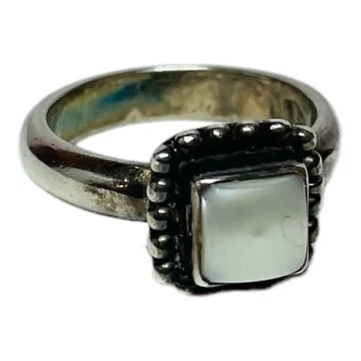Silpada Sterling 924 Silver Button Frame Mother of Pearl Ring R1617 Sz 6 - Image 1 of 4