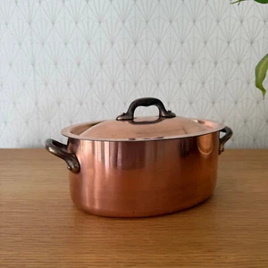 Vintage French stock pot Vtg Copper Cookware made in france 8" 09052514 - Picture 1 of 4