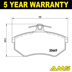 Fits Audi 80 1986-1996 Cabriolet 1991-2000 A4 1994-2001 Brake Pads Set Front AMS - Picture 1 of 4