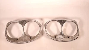 FORD HEADLIGHT BEZELS 1958 SKYLINER FAIRLANE LEFT & RIGHT 11454 , 11455 - Picture 1 of 7