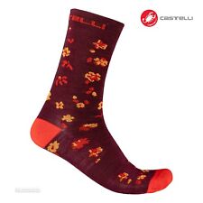 NEW Castelli FUGA 18 Winter Wool Socks : PRO RED/BRILLIANT ORANGE - One Pair