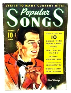 Popular Songs Magazine Fred Waring on Cover Sheet Music, & Photos Dec.1935 (G23E - Picture 1 of 3