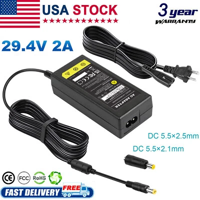 29.4V Fast Charger Adapter for 24V Hoverboard Scooter E-bike Li-ion Battery Pack