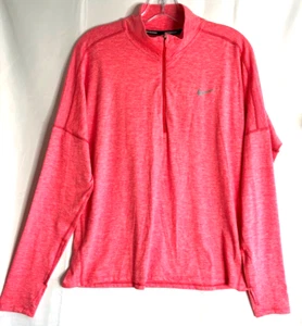 Nike Running Element Pullover Womens Dri Fit Half Zip Top, Pink-Peach Size XL - Picture 1 of 7