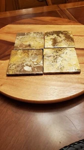 West Elm Stone Octagonal Handcrafted Coasters  4" sq - Picture 1 of 7