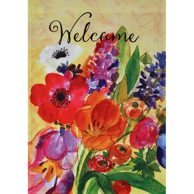 DELICIA FLORAL 12.5" X 18" BANDERA JARDÍN 11-2928-195 LLUVIA O SOL VERANO TEMPORADA Foto 1 de 2