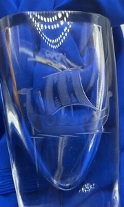 STROMBERGSHYTTAN MID CENTURY ART GLASS VASE SIGNED - VIKING SHIP 4.5" - Picture 1 of 10