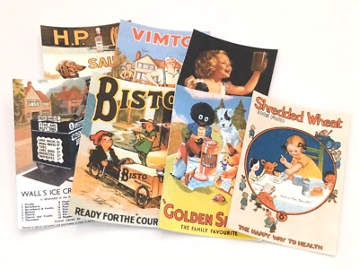 THE LITTLE BOOK CO Puppenhaus Maßstab 1:12 Miniatur, Laden Werbung Poster x 7