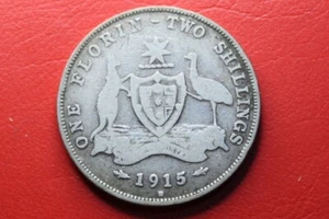 1915h KGV  SILVER FLORIN  PREDECIMAL COIN ABOVE AVERAGE F  #CX010 - Picture 1 of 8