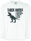 T-Rex Hates Kids Long Sleeve T-Shirt Tyrannosaurus Fun Arms Pain No Gain Gym