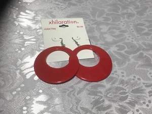 Xhilaration Large Hoop Boho Earrings Red New Valentine - Picture 1 of 3